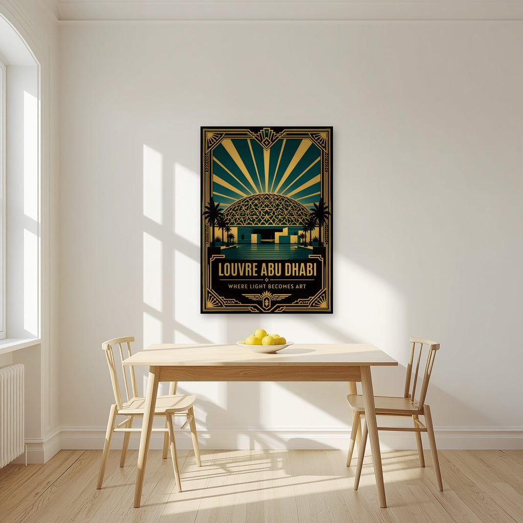 Dome of Light as an unframed print, above a dining table in a bright kitchen