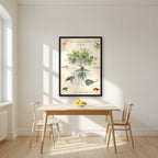 Eastern Mangrove in a black frame, above a dining table in a bright kitchen