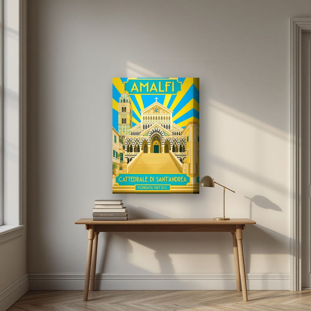 Cattedrale Di Sant'Andrea — Amalfi Coast art print, on thick canvas, styled in a desk
