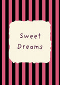 Sweet Dreams – Midnight Stripe art print: the words Sweet Dreams hand-lettered on torn cream paper over midnight navy stripes