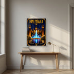 Font Màgica — Barcelona art print, as an acrylic print, styled in a desk