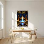 Font Màgica — Barcelona art print, unframed poster, styled in a kitchen