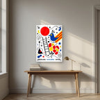 Ocell Blau — Barcelona art print, as an acrylic print, styled in a desk