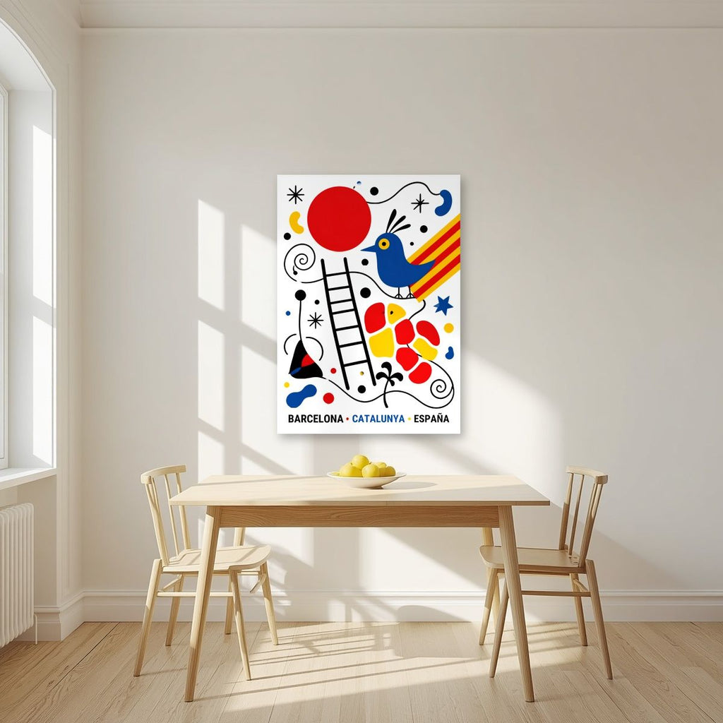 Ocell Blau — Barcelona art print, unframed poster, styled in a kitchen