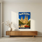 Sagrada Família — Barcelona art print, unframed poster, styled in a living room