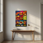 Tapas — Barcelona art print, unframed poster, styled in a desk