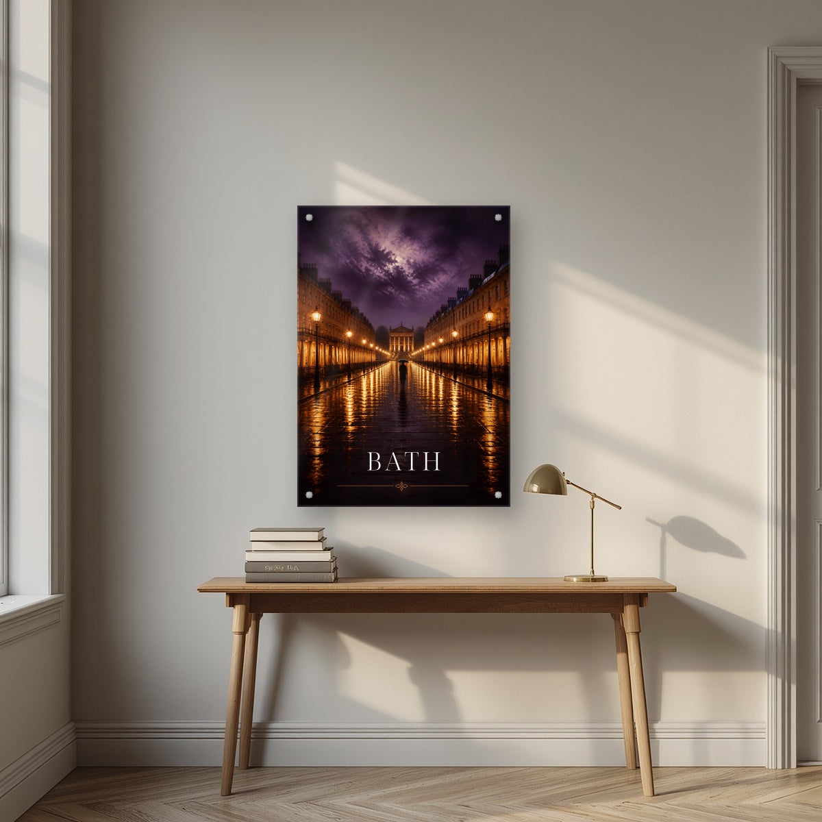 Bath by Lamplight | Bath Art Print — acrylic print, room scene