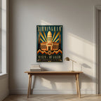 Chamberlain Square — Birmingham art print, as an acrylic print, styled in a desk