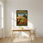 Edgbaston Glasshouse — Birmingham art print, unframed poster, styled in a kitchen
