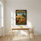 Edgbaston Glasshouse — Birmingham art print, on slim canvas, styled in a kitchen