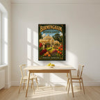 Edgbaston Glasshouse — Birmingham art print, on thick canvas, styled in a kitchen