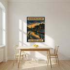 Gas Street Basin — Birmingham art print, unframed poster, styled in a kitchen