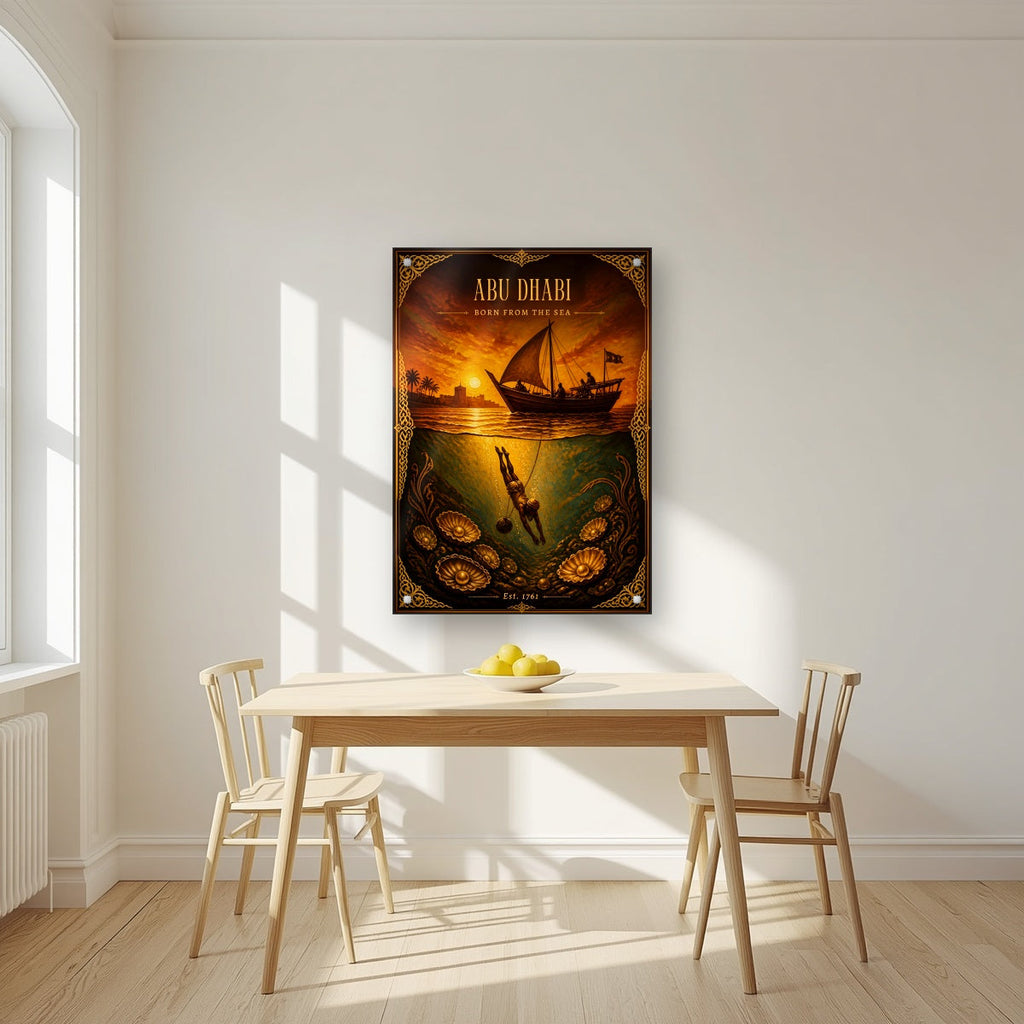Born from the Sea | Abu Dhabi Art Print — acrylic print, room scene