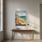 Queen Of Watering Places — Brighton art print, unframed poster, styled in a desk