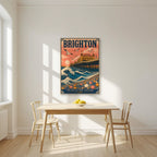 The Great Wave — Brighton art print, unframed poster, styled in a kitchen