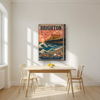 The Great Wave — Brighton art print, on thick canvas, styled in a kitchen