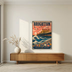 The Great Wave — Brighton art print, unframed poster, styled in a living room