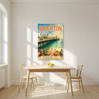 The Palace Pier — Brighton art print, unframed poster, styled in a kitchen