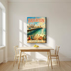 The Palace Pier — Brighton art print, on thick canvas, styled in a kitchen