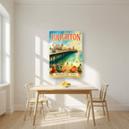 The Palace Pier — Brighton art print, as an acrylic print, styled in a kitchen