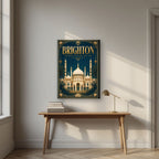 The Royal Pavilion — Brighton art print, on slim canvas, styled in a desk