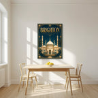 The Royal Pavilion — Brighton art print, unframed poster, styled in a kitchen