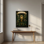 Botanic Garden on a thick-edge canvas, above an oak writing desk