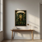 Botanic Garden in an oak frame, above an oak writing desk