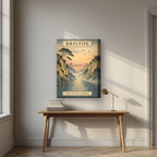 The Avon Gorge on a thick-edge canvas, above an oak writing desk