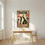 This Wall is a Canvas in an oak frame, above a dining table in a bright kitchen
