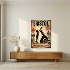 This Wall is a Canvas as an unframed print, above a walnut sideboard in a living room