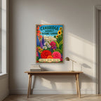 Forty Acres — Cambridge art print, in an oak frame, styled in a desk