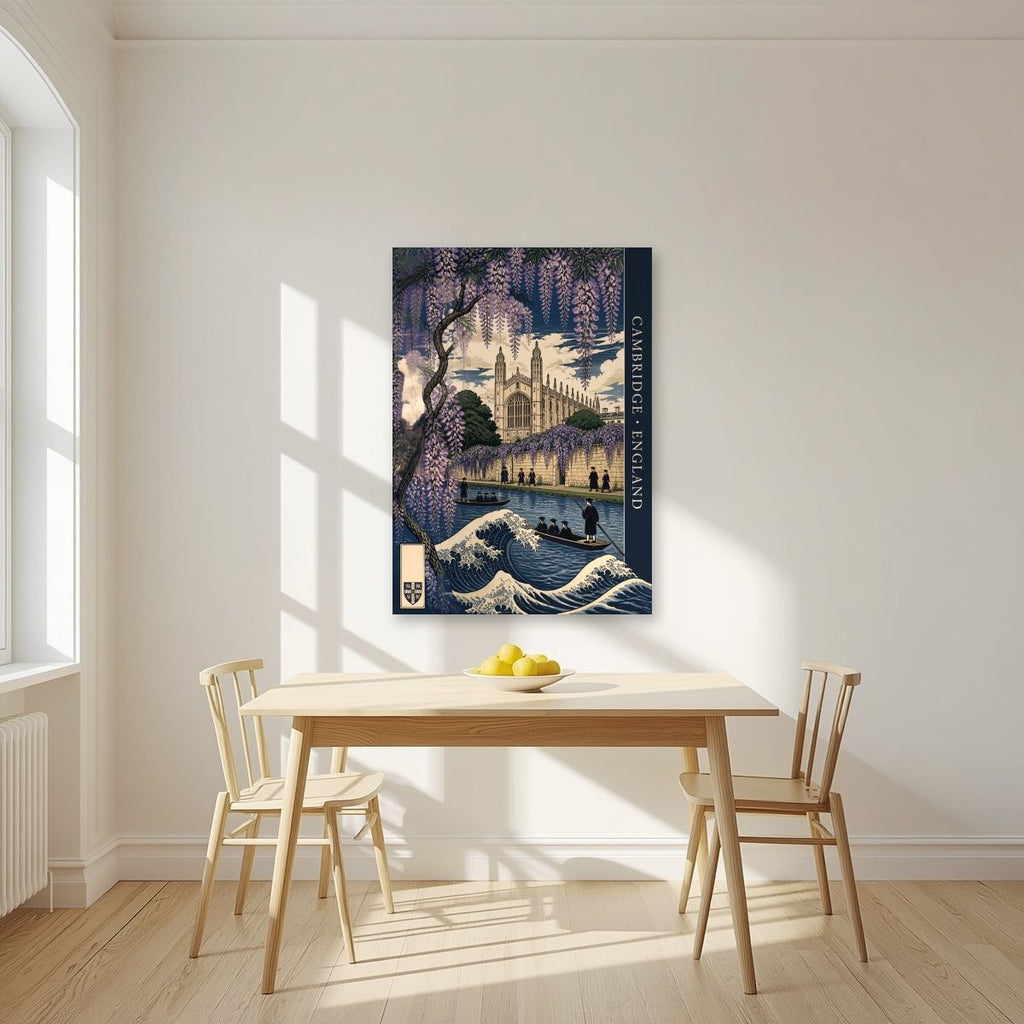 Wisteria And Wave — Cambridge art print, unframed poster, styled in a kitchen