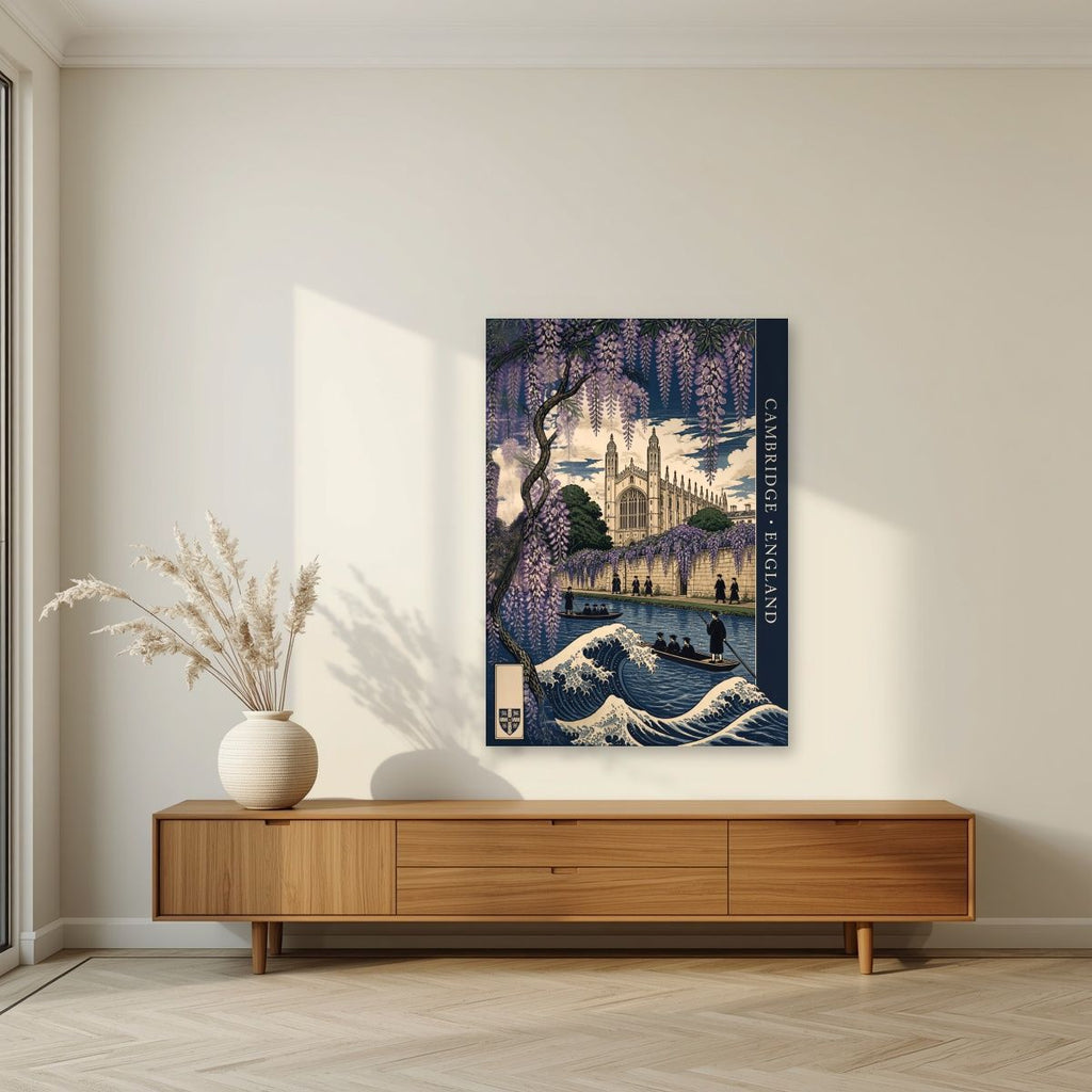 Wisteria And Wave — Cambridge art print, unframed poster, styled in a living room