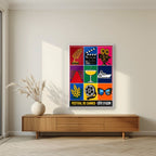 Festival de Cannes — Cannes art print, in a white frame, styled in a living room