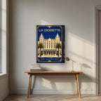 La Croisette — Cannes art print, on thick canvas, styled in a desk