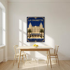 La Croisette — Cannes art print, unframed poster, styled in a kitchen