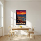 Le Vieux-Port — Cannes art print, unframed poster, styled in a kitchen