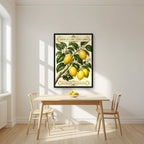 Citrus Limon — Capri art print, in a black frame, styled in a kitchen