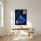 Grotta Azzurra — Capri art print, in a black frame, styled in a kitchen
