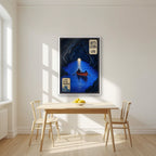 Grotta Azzurra — Capri art print, in a white frame, styled in a kitchen