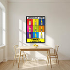 Limoncello Pop — Capri art print, in a black frame, styled in a kitchen