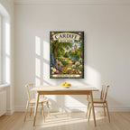 Bute Park — Cardiff art print, on slim canvas, styled in a kitchen