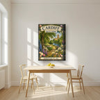 Bute Park — Cardiff art print, on thick canvas, styled in a kitchen
