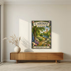 Bute Park — Cardiff art print, unframed poster, styled in a living room