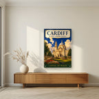 Capital Of Wales — Cardiff art print, as an acrylic print, styled in a living room