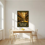 The Morgan Arcade — Cardiff art print, unframed poster, styled in a kitchen