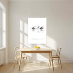 Be Anything You Want To Be – Bianco art print, unframed poster, styled in a kitchen