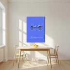 Be Anything You Want To Be – Blu art print, on slim canvas, styled in a kitchen