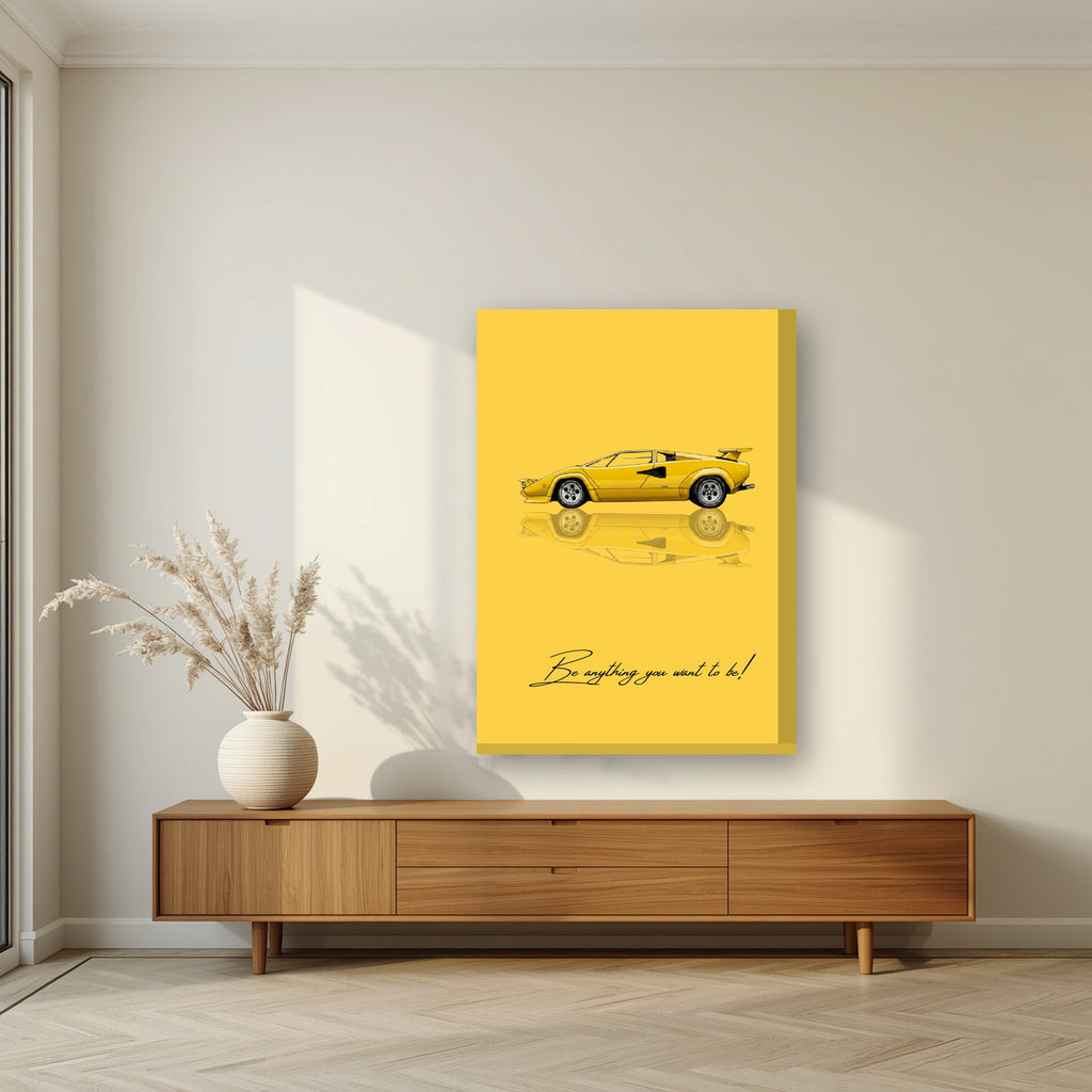 Be Anything You Want To Be – Giallo art print, on thick canvas, styled in a living room